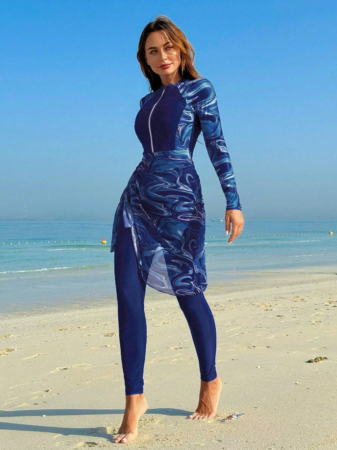 Damen Sportlicher Surfanzug mit modischem Wickeldesign Shopnory