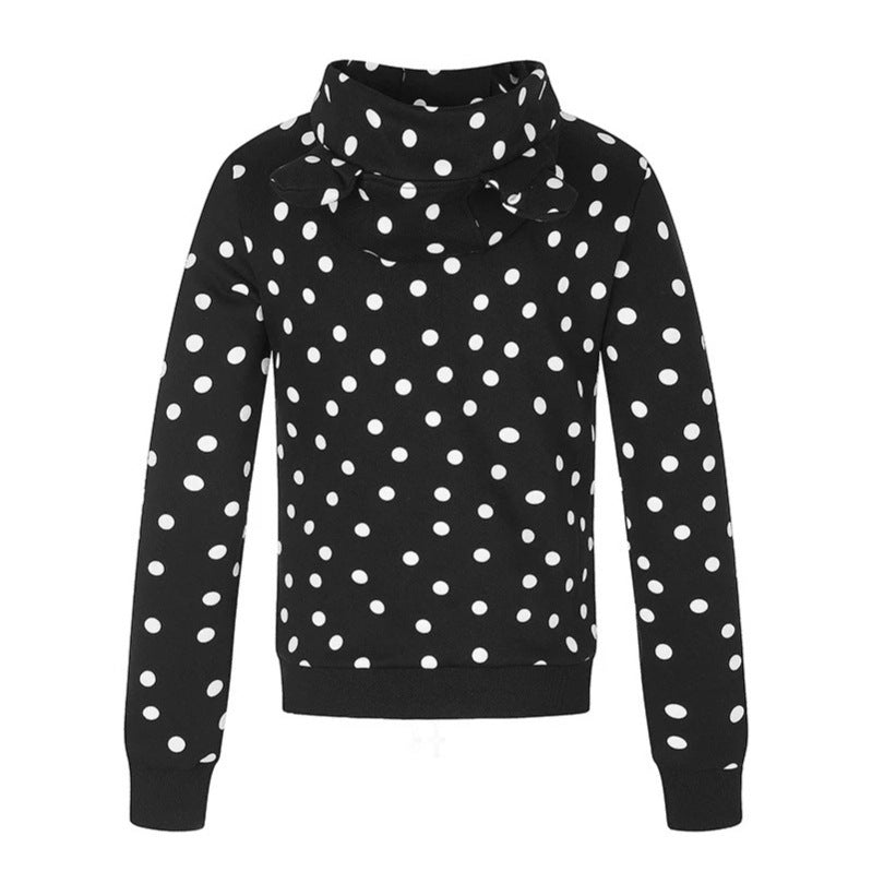 Damen Figurnahe Kapuzen‑Sweatjacke mit Punktmuster, Metall-Frontreißverschluss und Kängurutaschen Shop Nory