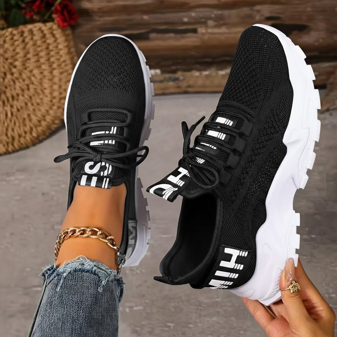 Damen Leichte und atmungsaktive Sport Sneakers mit elastischer Sohle