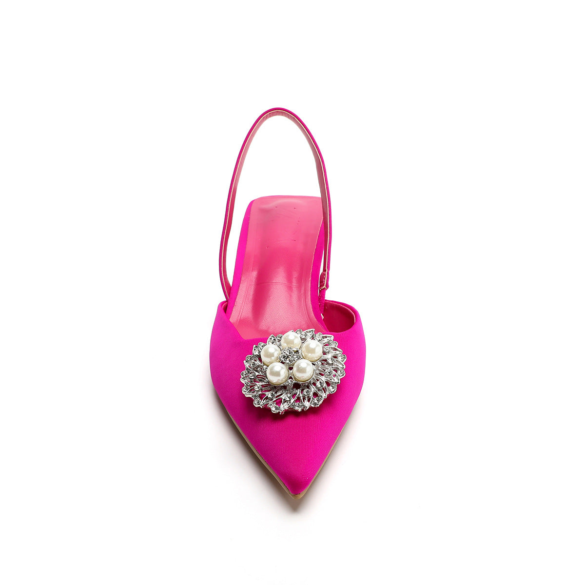 Damen Sling-Pumps mit elegantem Perlenschmuck und bequemer Laufsohle