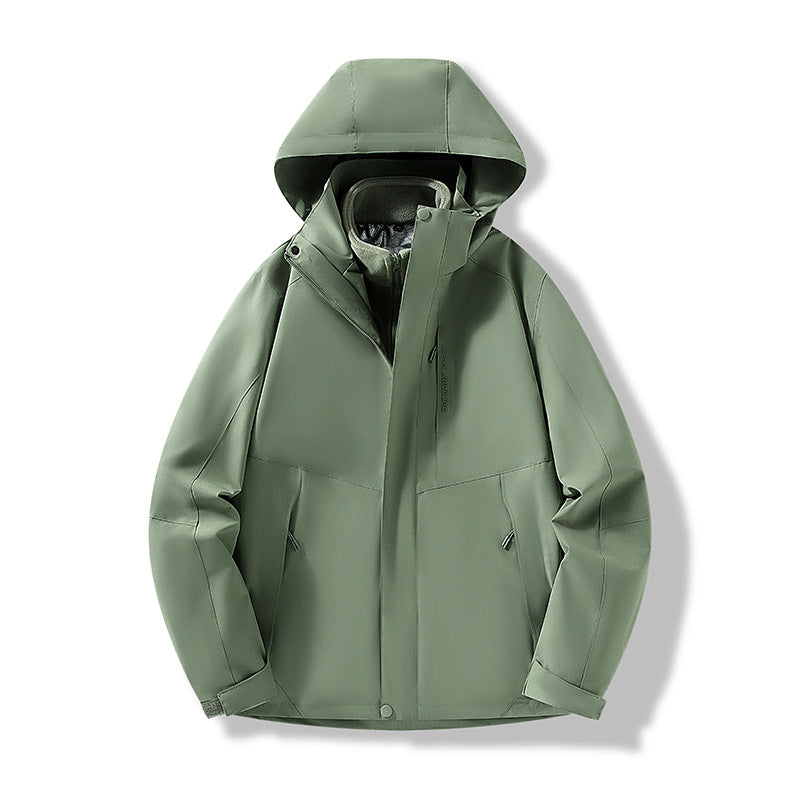 Herren Minimalistische City-Outdoorjacke mit verschweißten Nähten, verstellbarer Kapuze und Thermofutter Shop Nory