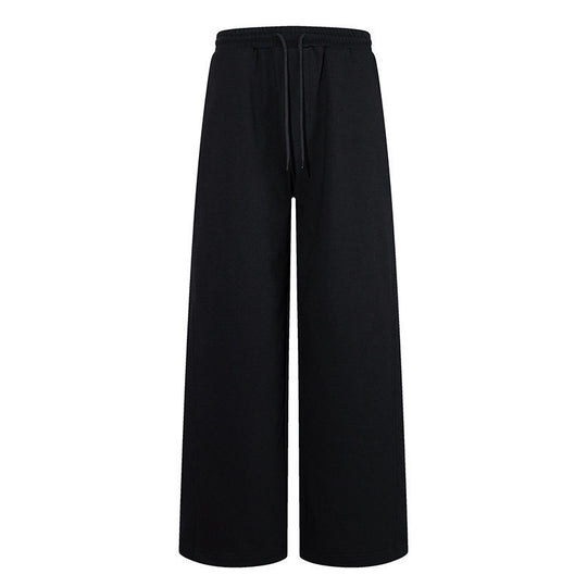 Damen Extraweite Baumwoll-Palazzo-Sweathose mit hohem Komfortbund, Tunnelzug und geradem Bein Shop Nory