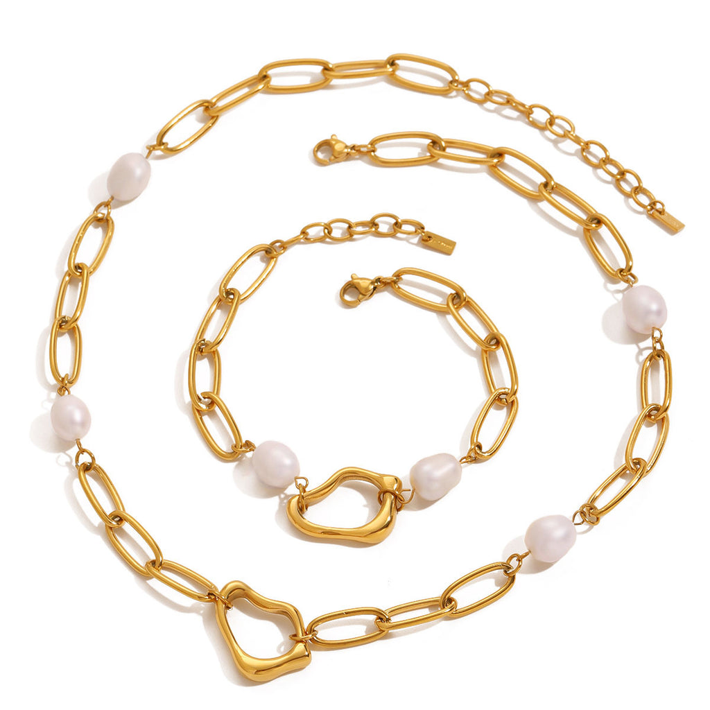 Damen Armband mit eleganten Perlenakzenten und robuster Edelstahlverarbeitung Shop Nory