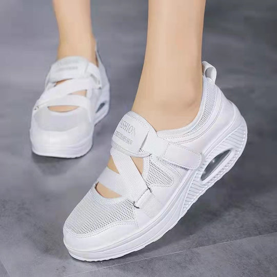 Damen Sportive Plateausneaker mit Luftkammer, Strick‑Mesh und Klettkreuzriemen Shop Nory