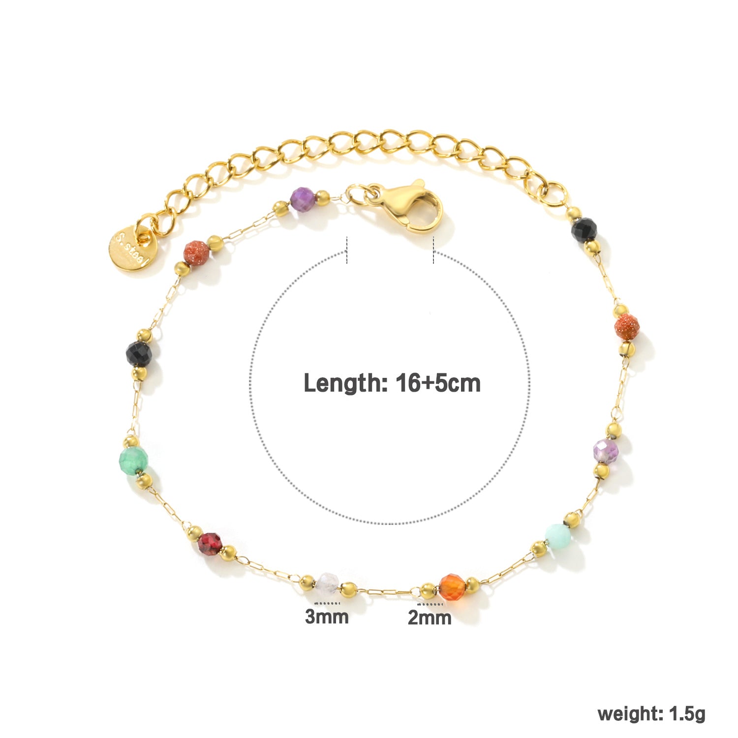 Damen zartes Armband mit herzförmigen Anhängern und filigranem Design Shop Nory