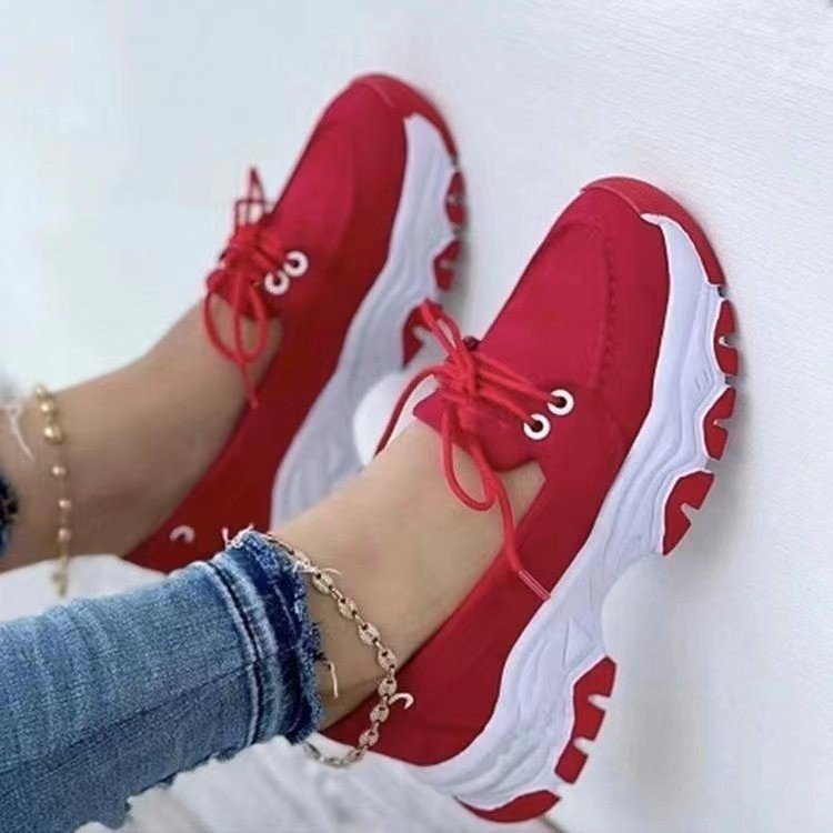Damen Plateau-Sneaker mit dicker Profilsohle und sportlichem Schnürdesign Shop Nory