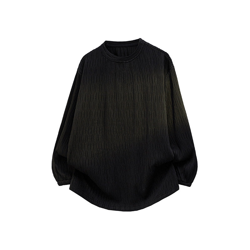 Unisex Oversize Strukturierter Rundhals-Pullover mit Ballonärmeln und abgerundetem Saum Shop Nory