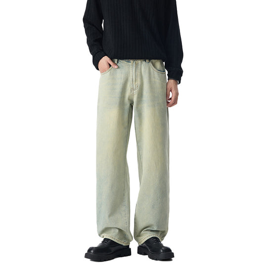 Herren Baggy-Jeans aus verwaschenem Ombre-Denim mit weitem Bein Shop Nory