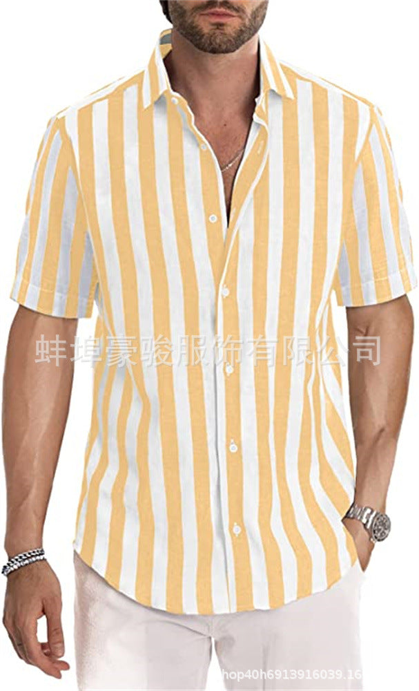 Herren Hemd mit gestreiftem Revers