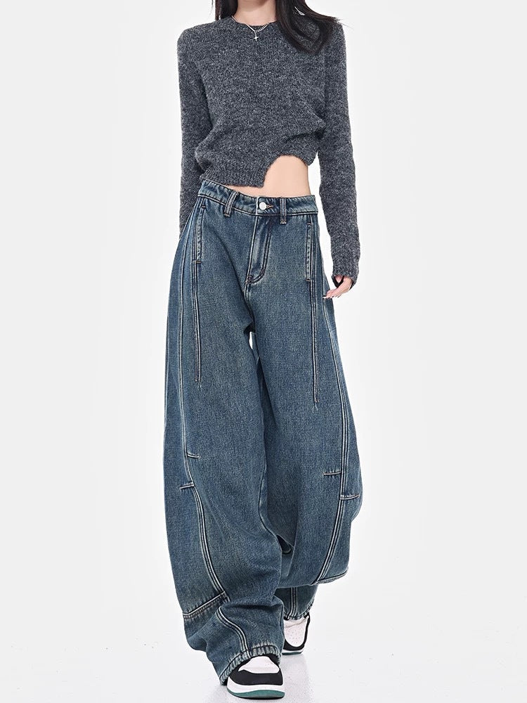 Damen Weite Denim-Hosen