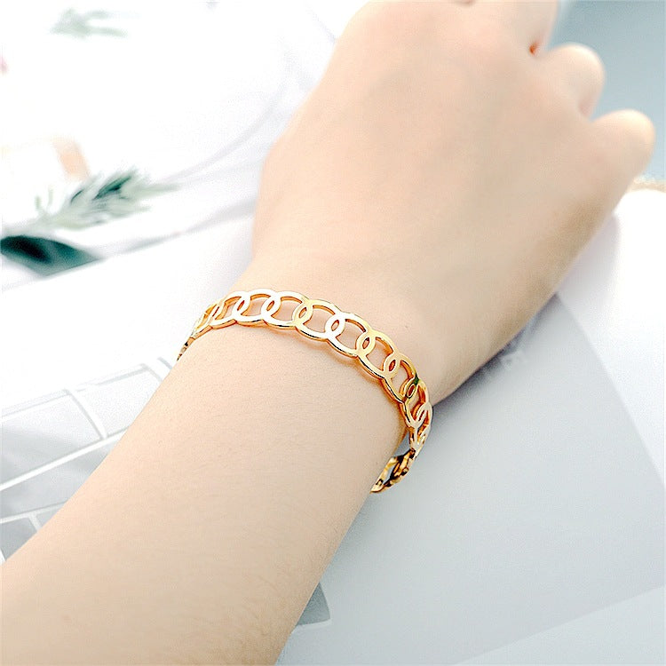 Damen Offener Armreif mit künstlerischem Design aus hochwertigem Edelstahl Shop Nory