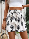 Damen Sommerliche Chino-Shorts mit Bindegürtel