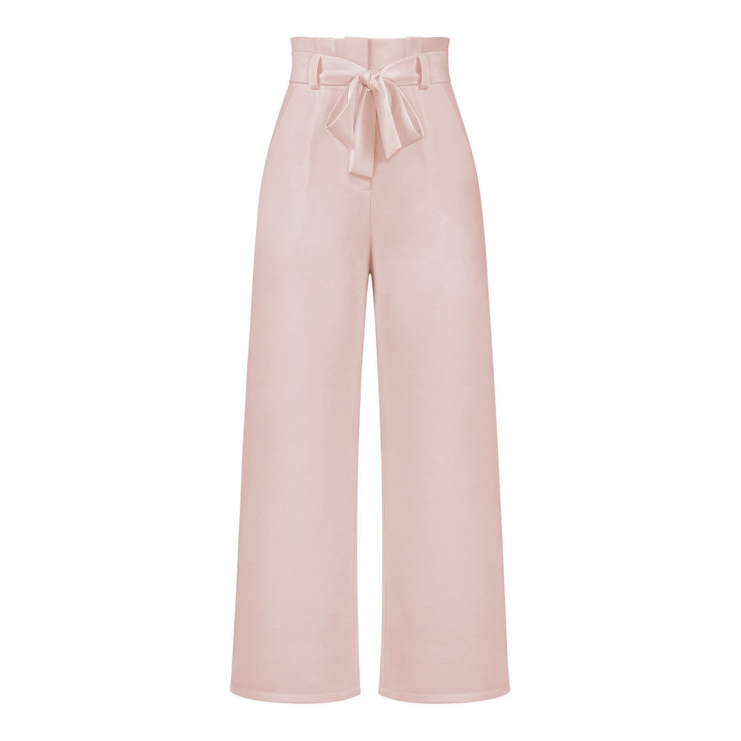Damen hochtaillierte Paperbag-Hose mit weitem Bein und Taillengürtel Shop Nory