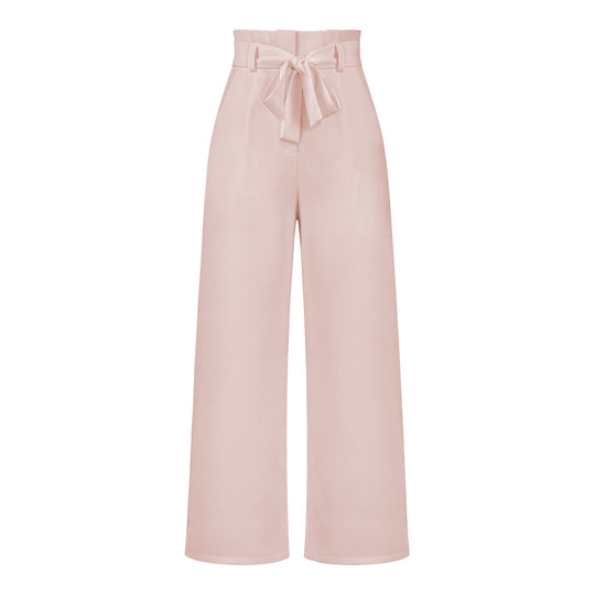 Damen hochtaillierte Paperbag-Hose mit weitem Bein und Taillengürtel Shop Nory