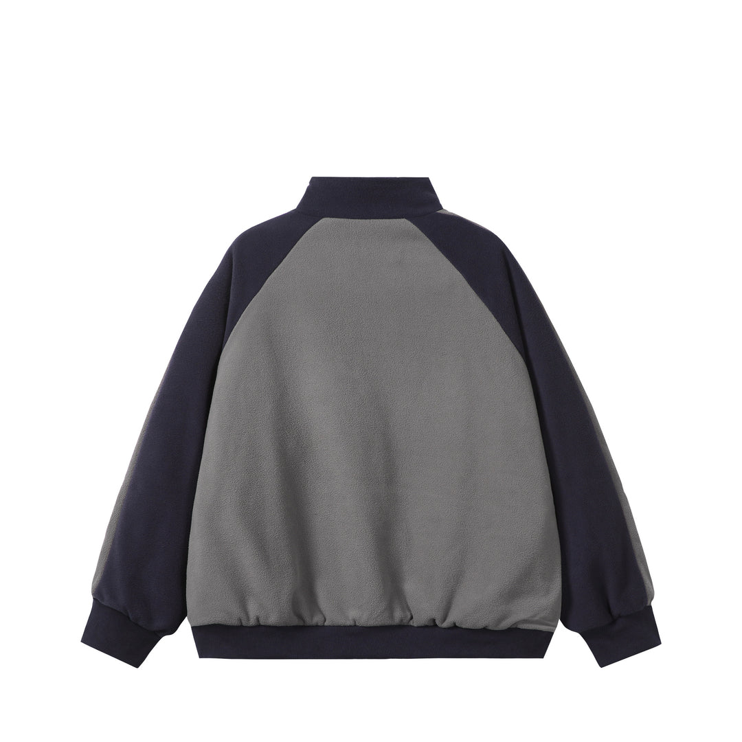 Unisex Boxy-Fleecejacke mit Frontreißverschluss, Stehkragen und Pattentaschen Shop Nory
