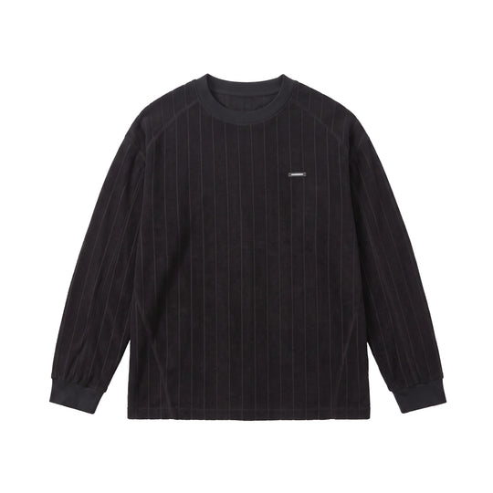 Unisex Gerippter Oversize-Pullover mit Raglanärmeln und Metalllogo Shop Nory