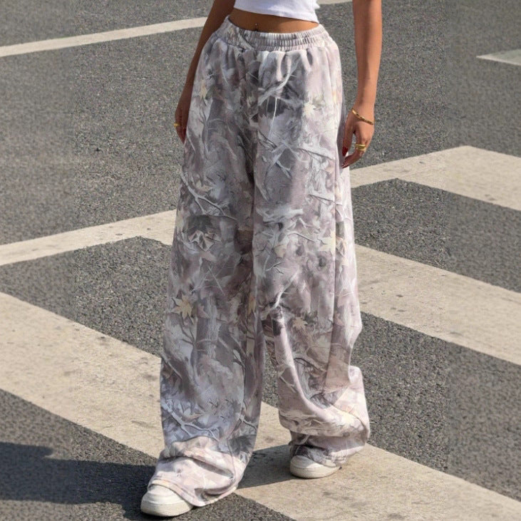Damen nan weite Palazzo-Hose mit floralem Alloverprint und elastischem Bund Shop Nory