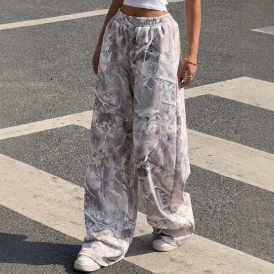 Damen nan weite Palazzo-Hose mit floralem Alloverprint und elastischem Bund Shop Nory