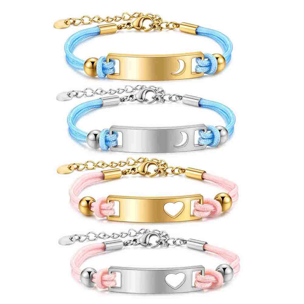 Damen Armband mit personalisiertem Herzanhänger und verstellbarem Verschluss Shop Nory