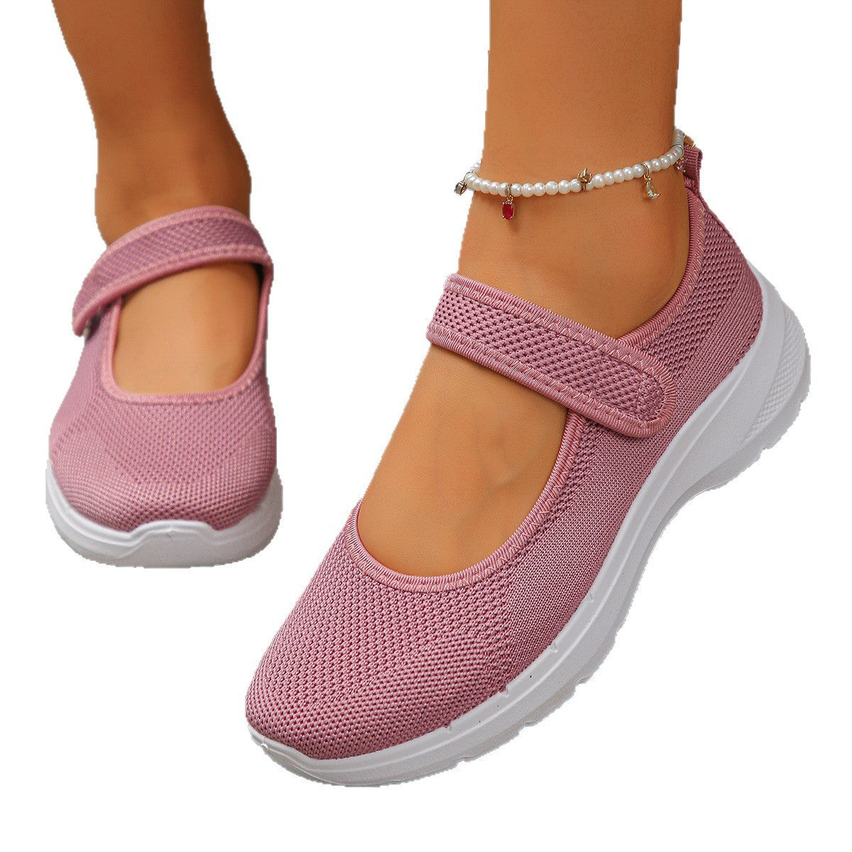 Damen Atmungsaktive Klett-Sneaker Shopnory