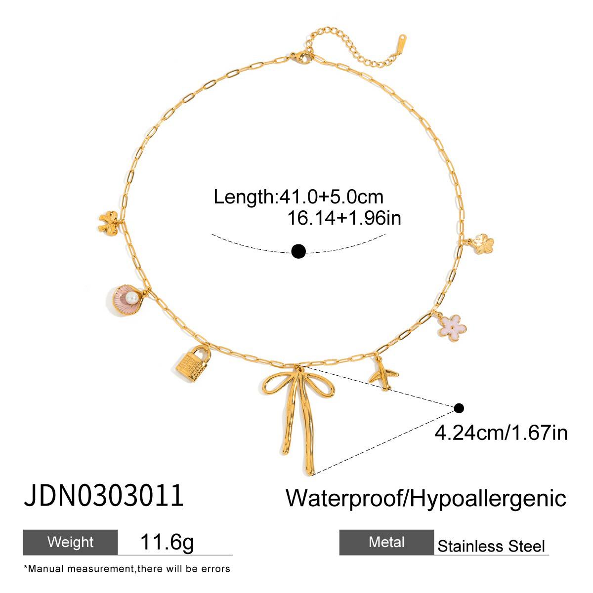 Damen Halskette mit verspieltem Charms-Design aus hypoallergenem Edelstahl Shop Nory