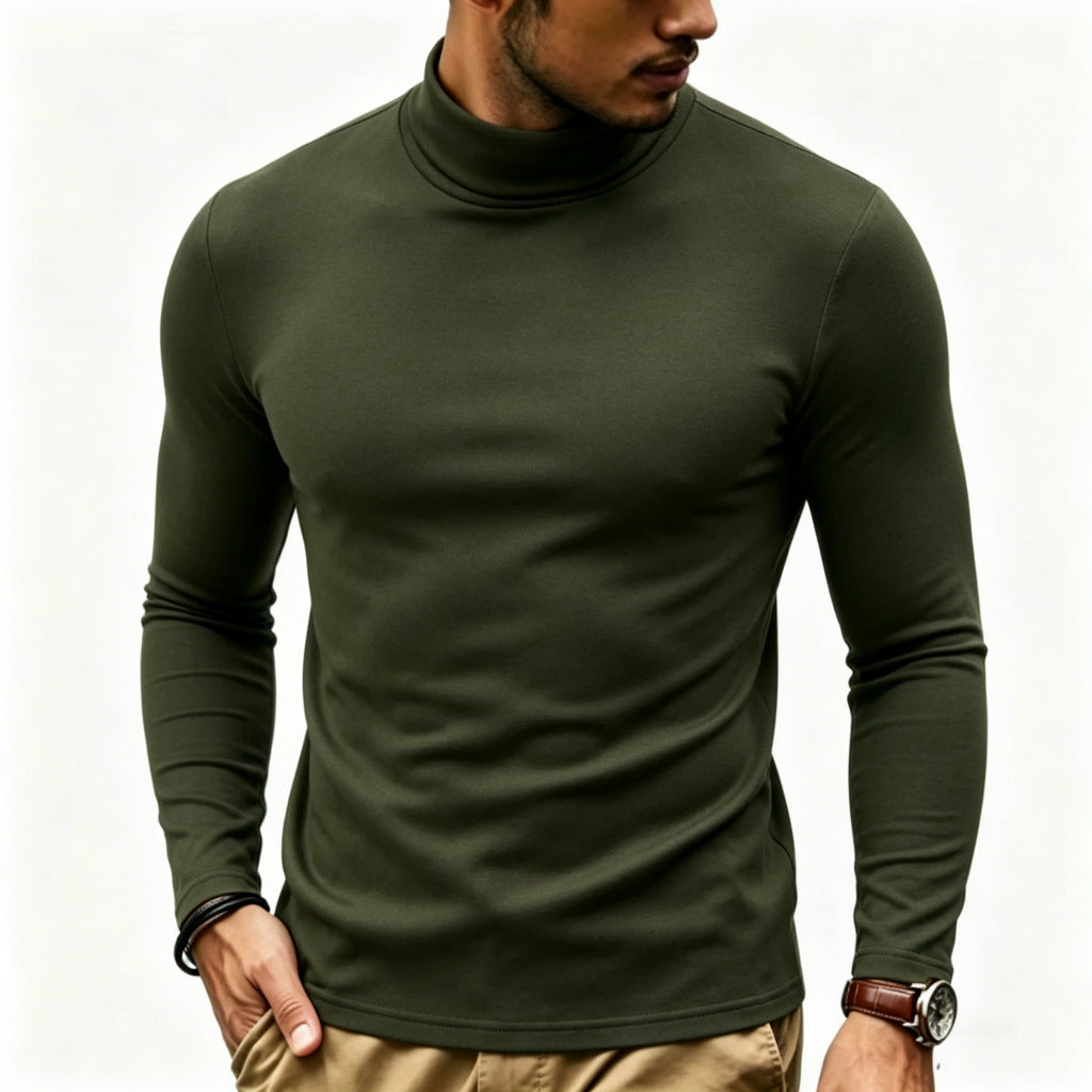 Herren Enganliegender Rollkragenpullover in Slim-Fit aus Baumwoll-Elasthan Shop Nory