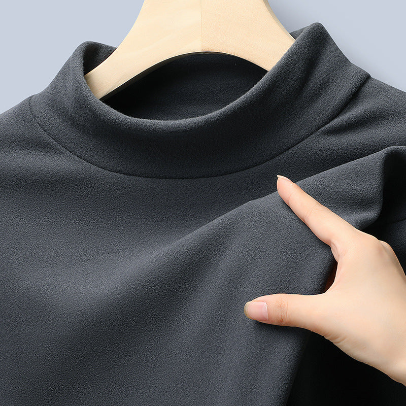 Damen Feines Stretch-Mockneck-Langarmshirt mit engem Stehkragen Shop Nory