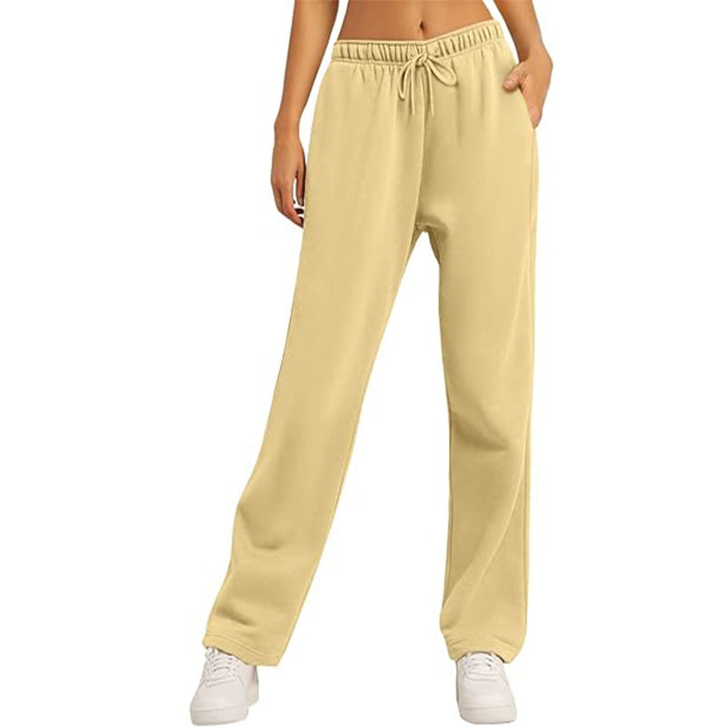 Damen nan hochwertige Relax-Hose mit hoher Taille, geradem Bein und integrierten Eingrifftaschen Shop Nory