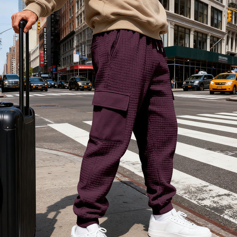 Herren Cargo-Jogginghose mit markanter Waffelstruktur, elastischem Bund und großen Klappentaschen Shop Nory