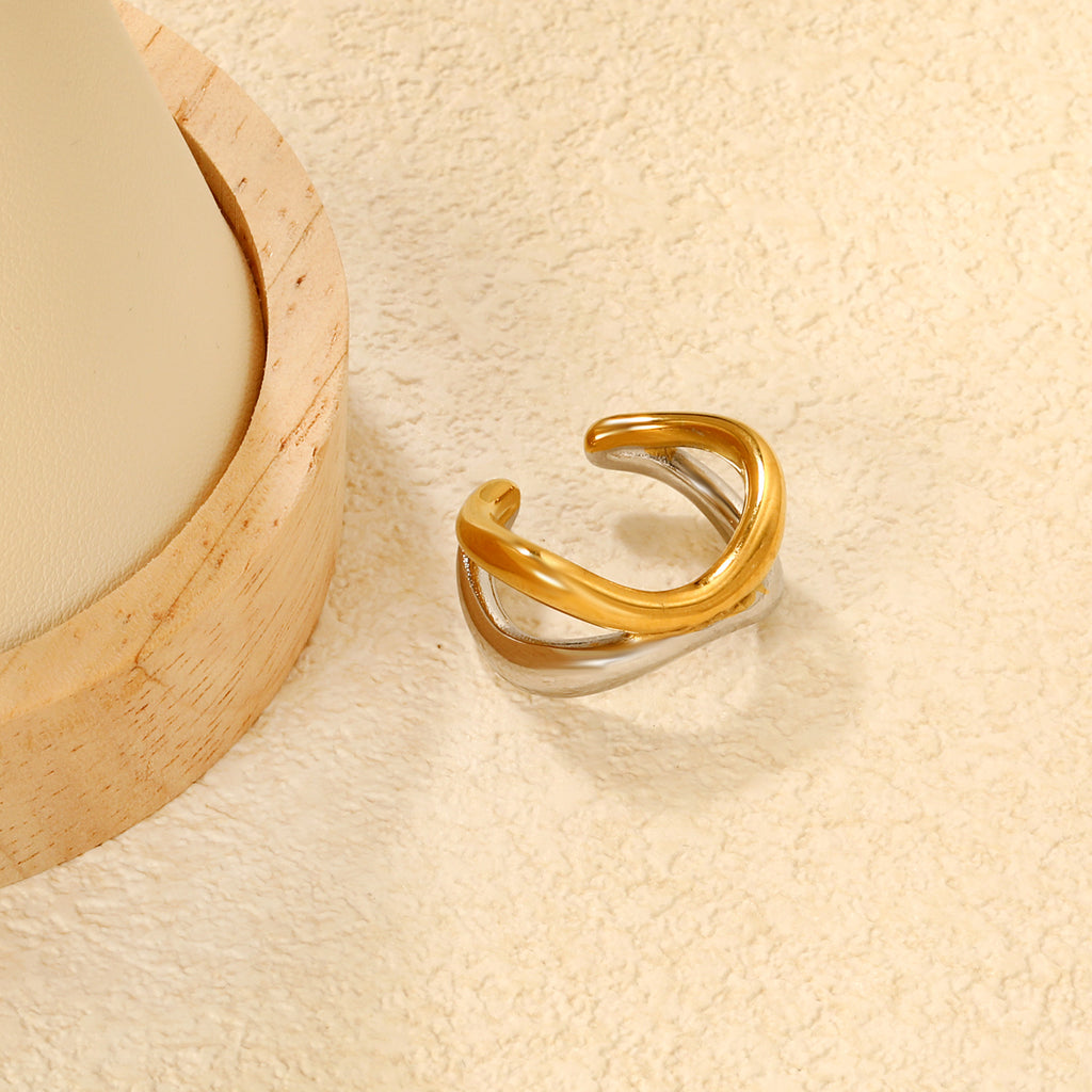 Damen Ring mit verstellbarem Design und elegantem zweifarbigen Finish Shop Nory
