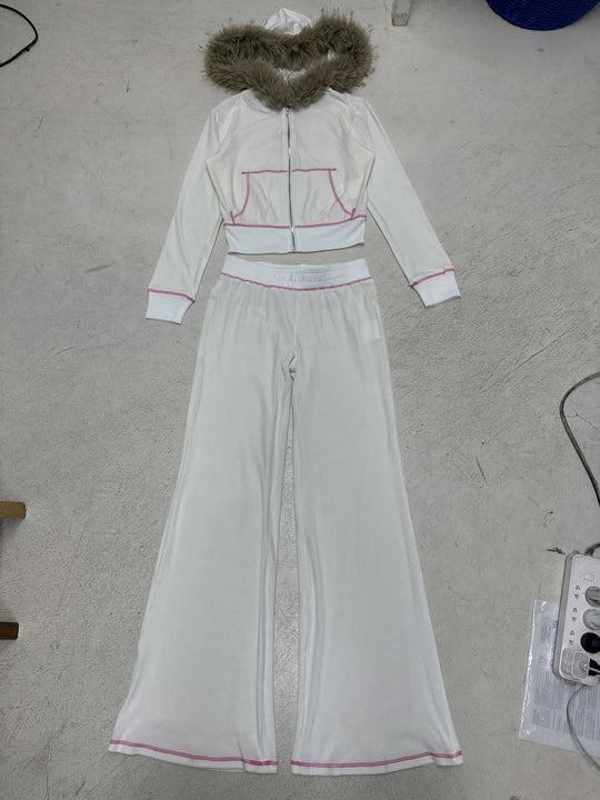 Damen nan kurz geschnittene Kapuzenjacke mit abnehmbarem Kunstfellkragen, durchgehendem Reißverschluss und kontrastierenden Ziernähten Shop Nory