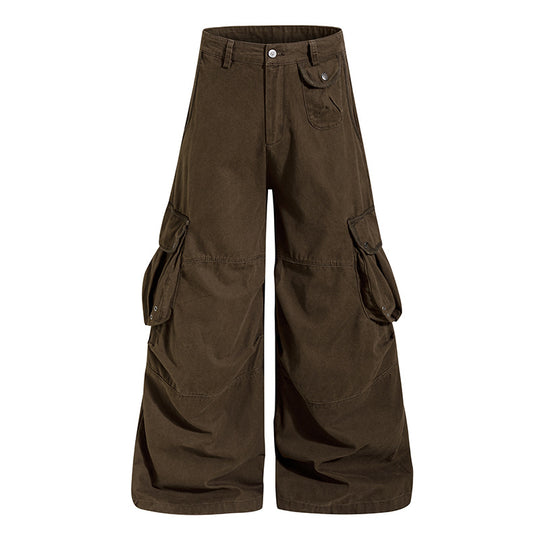 Damen weite Cargo‑Culottehose mit hoher Taille und Multifunktions‑Taschen Shop Nory