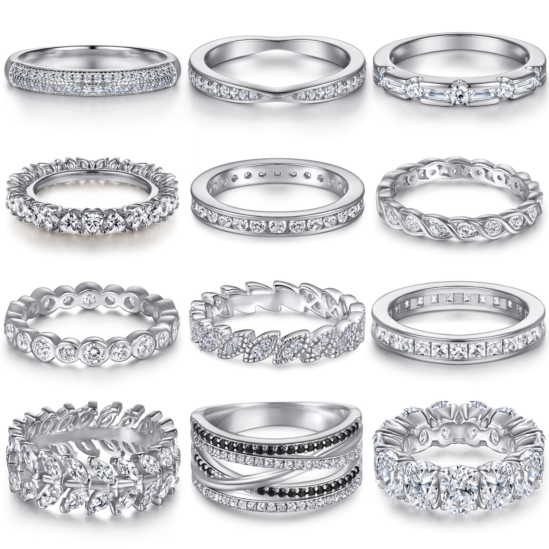 Damen Solitaire-Ring mit funkelndem Kristallbesatz und kunstvollem Design Shop Nory