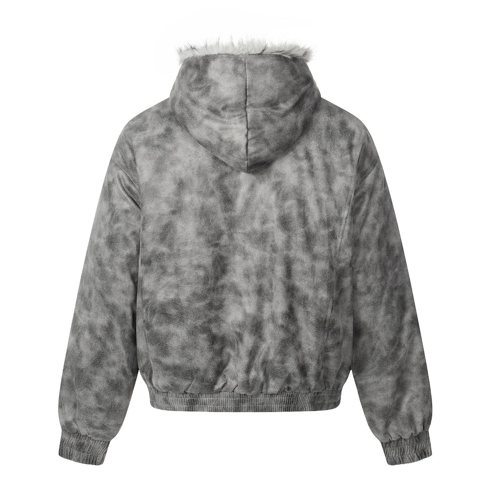 Damen Kurzblouson im Vintage‑Wildlederlook mit Kapuze und Teddyfutter Shop Nory