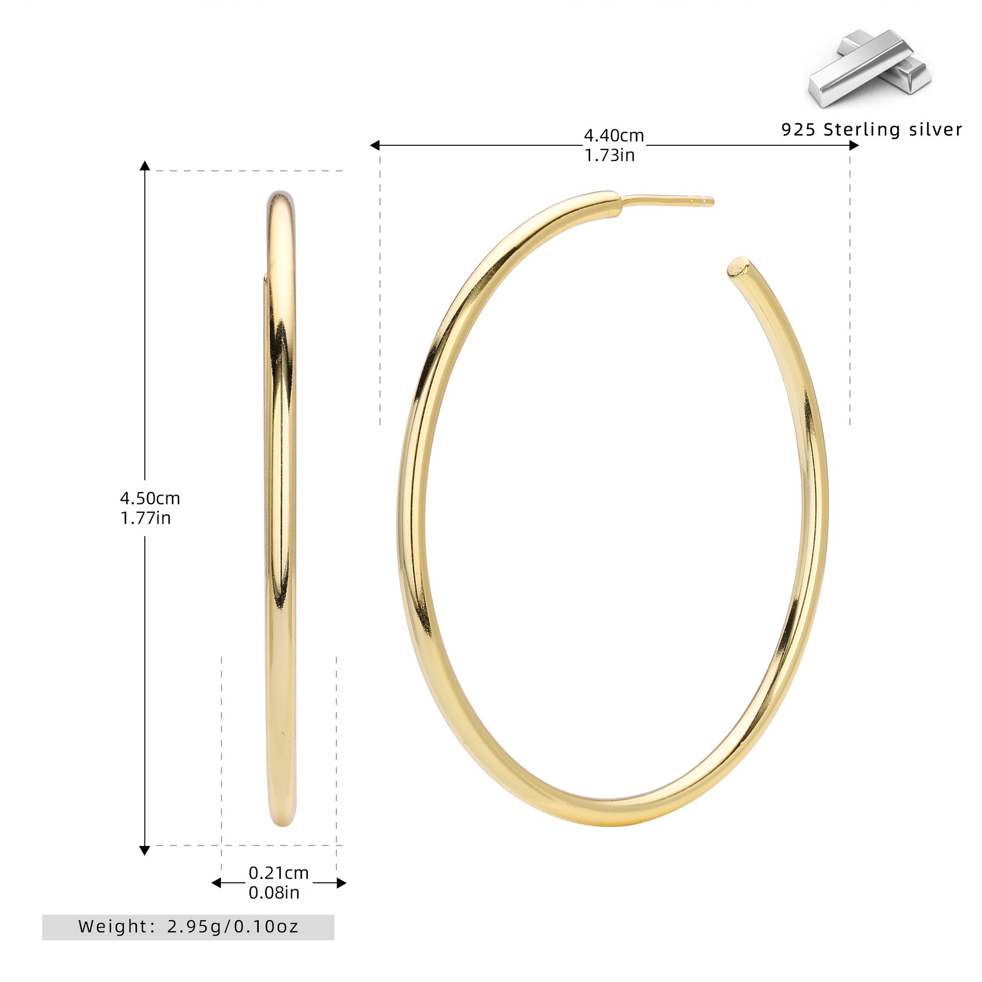 Damen Creolen Ohrstecker aus hochwertigem 925 Sterling Silber mit elegantem, geschwungenem Design Shop Nory