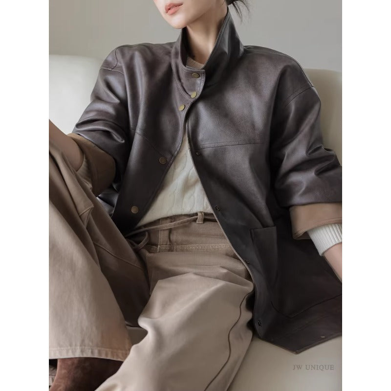 Damen Lederjacke mit modernem Schnitt Shop Nory