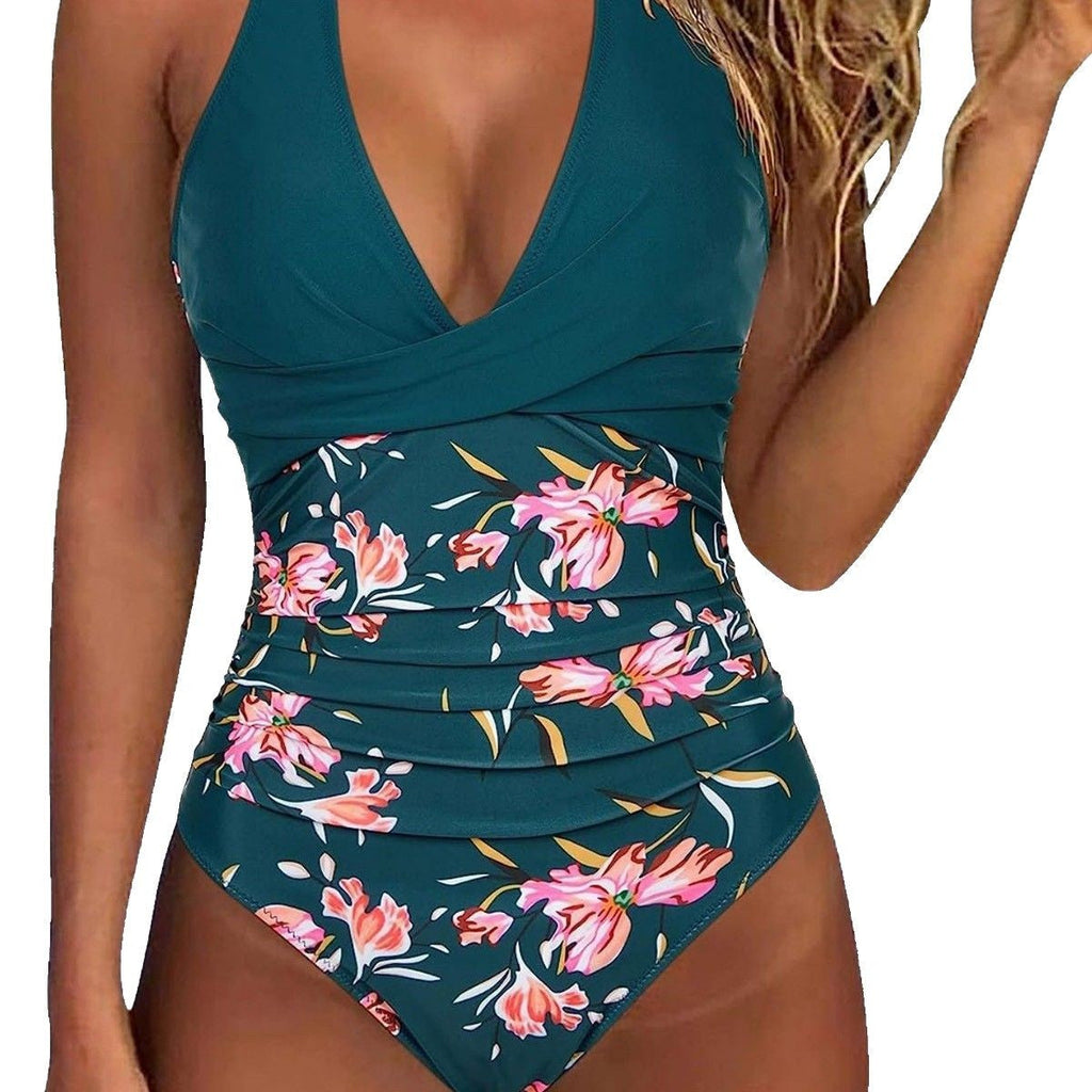 Damen Floral Design Badeanzug