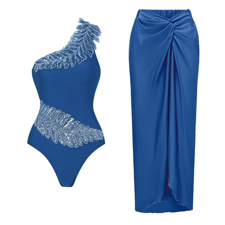 Damen Eleganter Einteiler mit funkelnden Paillettenapplikationen