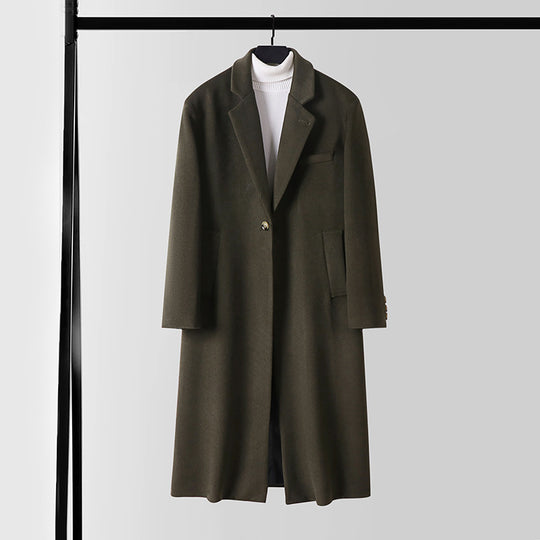 Herren Taillierter Wollmix-Longcoat mit Schalkragen und Ein-Knopf-Verschluss Shop Nory