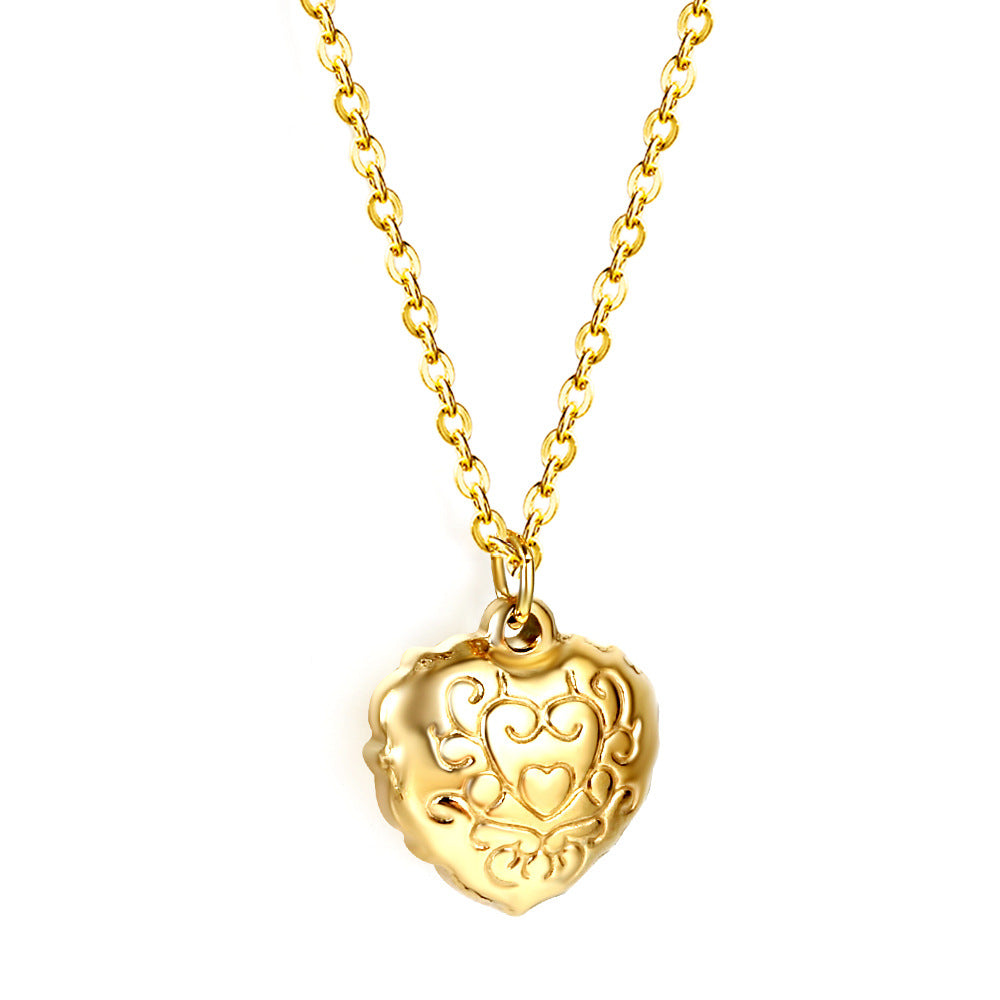 Damen Halskette mit herzförmigem Anhänger aus goldplattiertem Edelstahl Shop Nory