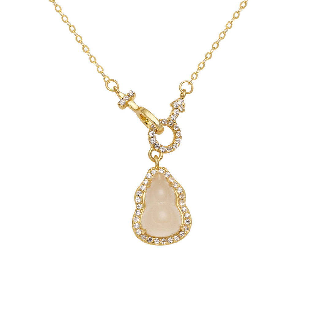 Damen Halskette mit kunstvollem Buddha-Anhänger und strahlenden Zirkoniasteinen Shop Nory