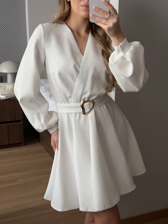 Damen Wickelkleid mit tailliertem Herzgürtel und voluminösem Swing-Rock Shop Nory