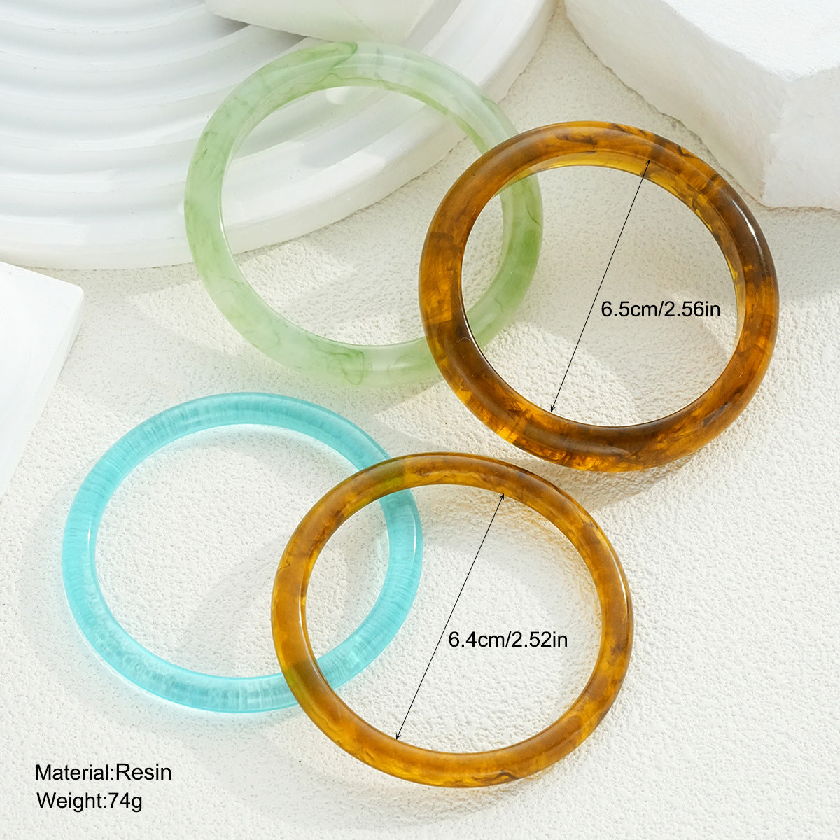 Damen Armreif-Set aus hochwertigem Acryl mit glänzenden und maritimen Designs Shop Nory