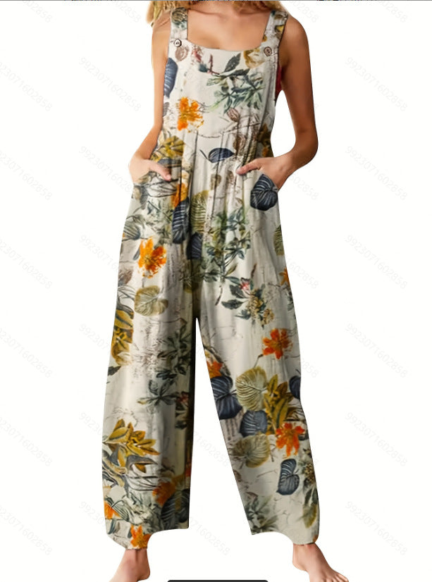 Damen weite Jumpsuit aus leichtem Stoff