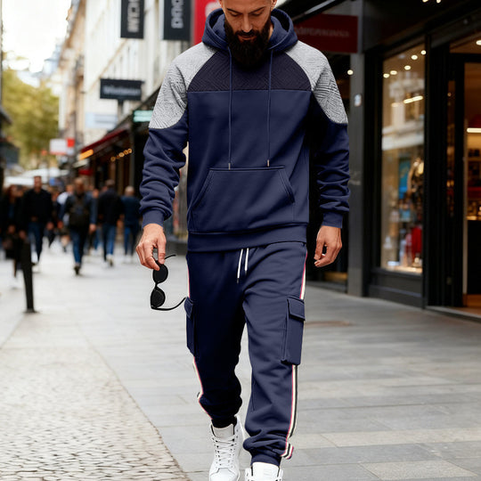 Herren nan zweiteiliges Utility-Freizeitset mit Kapuzenpullover und Cargo-Jogginghose Shop Nory
