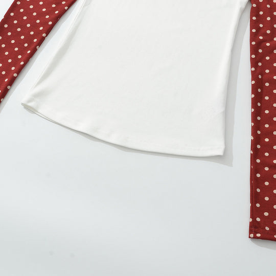 Damen Asymmetrisches Longsleeve mit Polka-Dot Raglanärmeln Shop Nory
