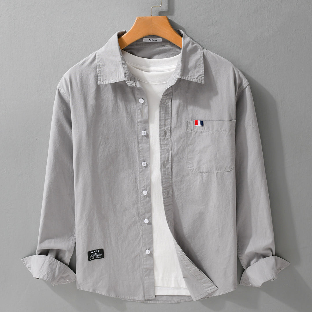 Herren Leichtes Baumwoll-Overshirt im Hemdjackenstil mit Brusttasche und Soft‑Touch Shop Nory