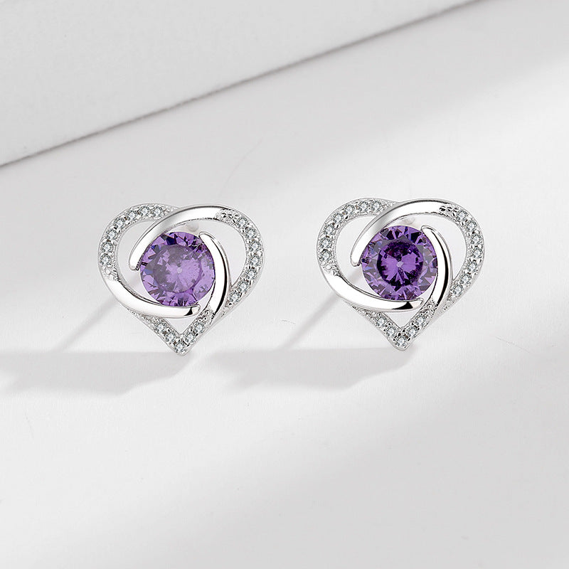 Damen Ohrringe mit herzförmigem Design und funkelnden Zirkonia Shop Nory