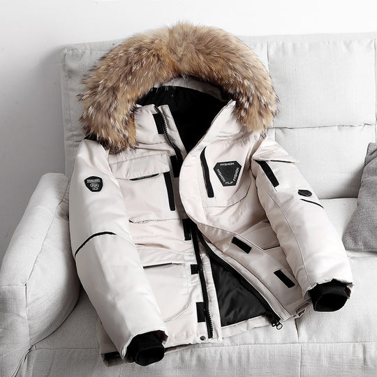 Herren Robuster Winterparka mit Kunstfellkapuze, wattierter Thermofütterung und Multifunktionstaschen Shop Nory