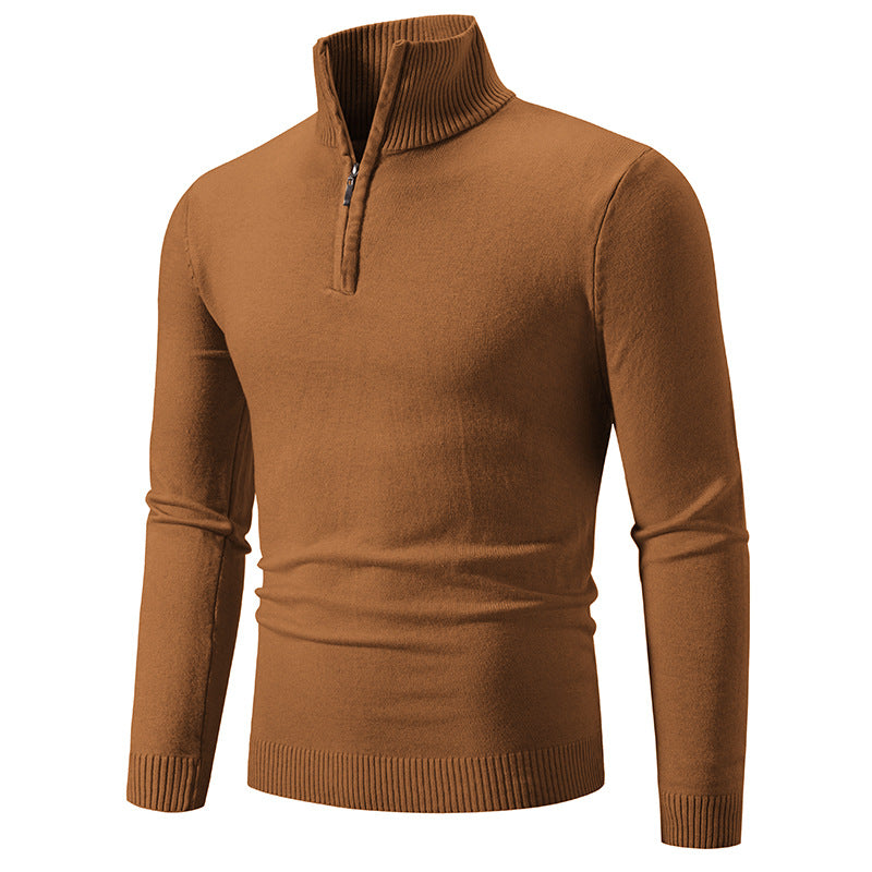 Herren Slim-Fit Halbzip-Mockneck Feinstrickpullover mit geripptem Kragen Shop Nory